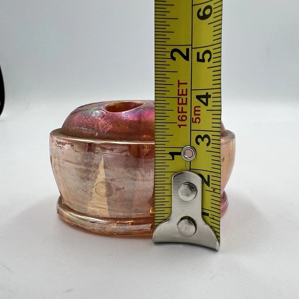 Vintage Carnival Glass Flower Frog‎ – Iridescent 8-Hole Insert